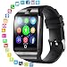 Produktbild Q18 SmartWatch mit Kamera, MOGOI Wasserdicht Sport Smart Fitness Tracker Armbanduhr mit Sim Card Slot Kamera Schrittzähler für Android IOS Smartphones Goldfarben/Schwarz