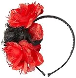 Haarreif mit rot-schwarzen Blumen