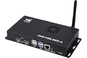 Waveshare Compute Module 5 IO Board, Compatible with All Variants of Raspberry Pi CM5, with PoE Feature, Bundle with PoE Base Board + Case + Power Supply Adapter