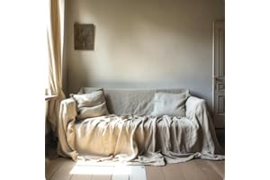 L'Emporio Casa Telo Copridivano Copriletto Tela Grossa Robusta Cotone in Panama 160X260-260x280-360x280 Misure Maxi Lenzuolo Copritutto Cotone Granfoulard Made Italy (NATURALE, 360X280)