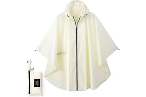 Royalotic Rain Poncho Reusable Adult Waterproof Hood Raincoat Packable Rain Jacket Zipper Rainwear Lightweight Cape with Pocket