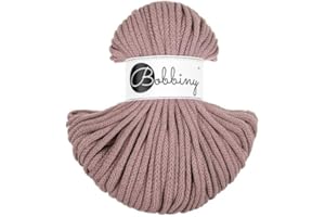 ‎REWU Premium Baumwoll-Flechtschnur - 5mm x 50m - Vielseitige Makramee-Kordel für Stricken, Weben, DIY-Basteln und Heimdekoration - Hochwertige Bunte Bastelschnur - Mauve