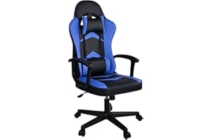 T-LOVENDO.ES Silla Gaming Ergonómica Reclinable con Cojín Lumbar y Cervical | Respaldo Alto Acolchado | Altura ajustable | Ruedas Giratorias 360° y Reposabrazos | Ideal Ordenador, Oficina, Videojuego o Escritorio
