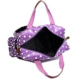 Miss Lulu Wickeltaschen-Set aus Wachstuch mit gepunktetem Blumenmuster 4-teilig - 5