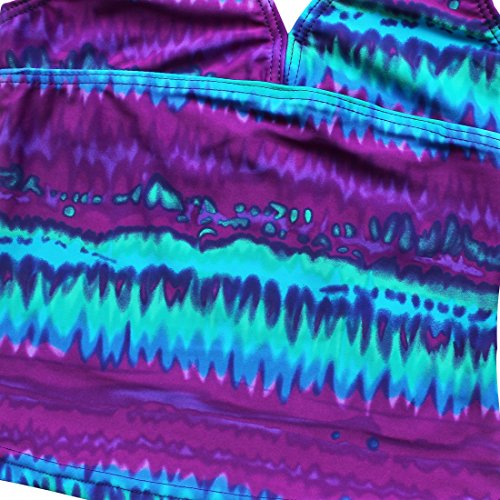 YiZYiF Kinder Mädchen Tankini mit Panty Short Neckholder Badeanzug Mambo Tie-Dye Bikini Set 128 140 152 164 176 - 3