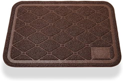 Cat Litter Mat Phthalate Free - Large (35x23 in) 10mm Thick - Strong Material - Nonslip - Litter Free - Repels Odors, Liquid - Soft - Easy top Clean - Use Under Litter Box (Coffee)