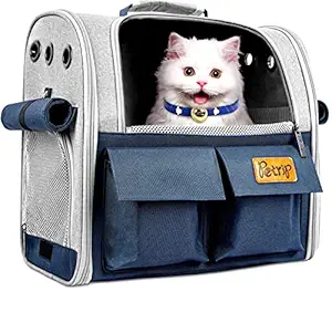 Petrip Cat Carrier Cat Backpack Carrier for Large Cats 20 lbs Dog Backpack Carrier Dog Travel Bag Pet Backpack Carrier for Medium Small Cat Dogs Carrier for Hiking Airline Approved Pet Carrier