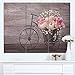 Produktbild Ranunculus Blumen auf Fahrrad Floral auf Leinwand Kunst Wand Photgraphy Artwork Print 36x28" - 3 Panels