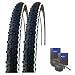Produktbild Set: 2 x Schwalbe Rapid Rob White Stripes MTB Reifen 26x2.25 + Schwalbe Schläuche Rennradventil