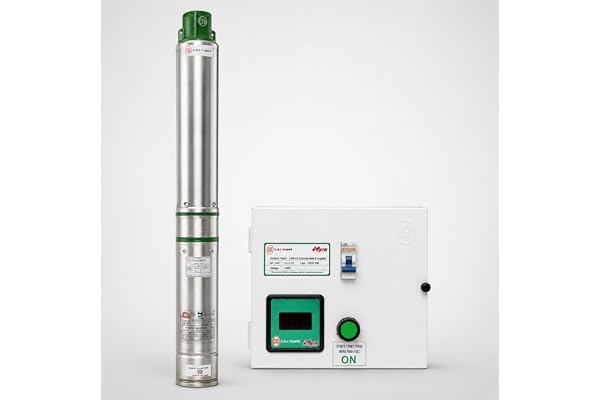 CRI Submersible Pump 1 HP, 10 Stage Pump, 65 meter head, with Digital Control Starter/Panel by SwitchWell