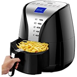 Habor Friteuse Sans Huiles,3.6LGrande Capacité, Friteuse à Air Électrique, Cuve Antidérapante, Minuterie Manuelle, Grand Affichage LED