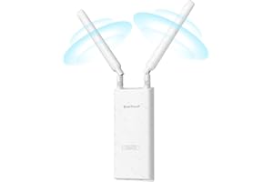 BrosTrend AC1200 Ripetitore WiFi Esterno Potente Lunga Portata, Dual Band 5GHz 867Mbps + 2.4GHz 300Mbps, Antenna WiFi Extender Esterno Supporta 802.3af PoE, IP65 Outdoor, con Adattatore PoE Passivo