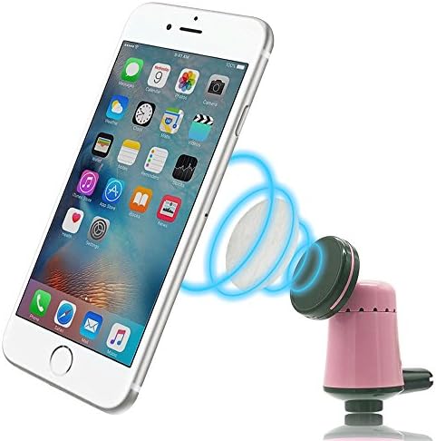 Car Phone Holder Mount KIDAC 360° Rotating Universal Air Vent Magnetic Car Mount Phone Holder with Perfume Bracket for Any Smart Phone Light GPS (Hermosa Pink)