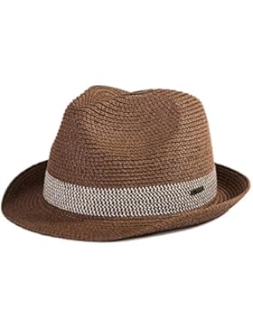 SIGGI Sommerhut Panama Sonnenhut Webart Stroh Fedora Hut mit Sonnenschutz