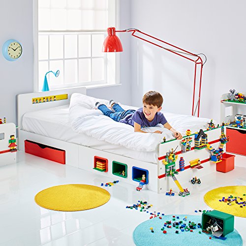 Worlds Apart 458RTB Lit Simple pour Enfant avec Rangement, Blanc, Taille Unique