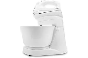 SOGO SS-14280 Mixeur pétrisseur à baleines 300 W, 5 vitesses, blanc – Chrome