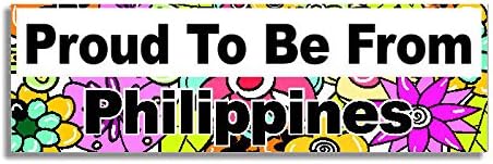 Proud To Be From Philippines Car Sticker Sign - Decal Bumper Sign - 5 Colours - Flowers