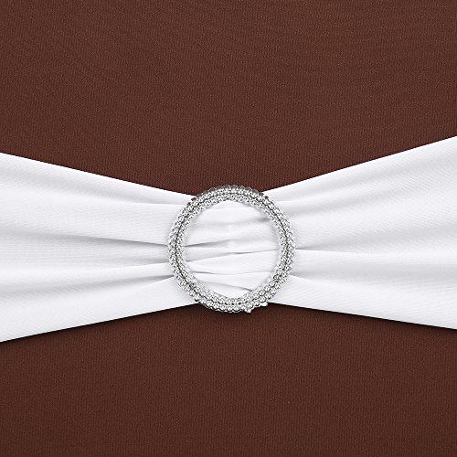 Anself 50St Stretch Stuhlschleife Schleifenbänder mit Ring für Stuhlhussen - 4