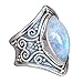 Produktbild Ring LCLrute Ring 2018 Vintage Mondstein Silberring 1PC Boho Schmuck Silber natürlichen Edelstein Marquise Mondstein personalisierte Ring (5)