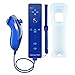 Produktbild Wii Controller Motion Plus, XW15 Nintendo Wii Ferbedienung und Nunchuk mit Silikonhülle und Handschlaufe für Wii und Wii U Dunkleblau