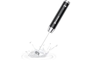 Maestri House Rechargeable Milk Frother, Handheld Electric Foam Maker Waterproof Detachable Stainless Steel Whisk Drink Mixer Foamer for Lattes, Cappuccino,LunaNS (No Stand)
