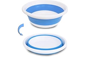 S.I.C SIC Bacinella multiuso pieghevole; Portatile, forma rotonda, salvaspazio, leggero. Utile sia per la casa, che in cucina; e all'esterno per il campeggio e le gite.(31 cm Azzuro)…