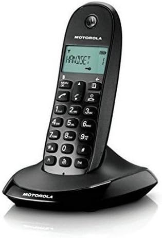 Motorola C1001, Teléfono Fijo, DC-in jack, Negro