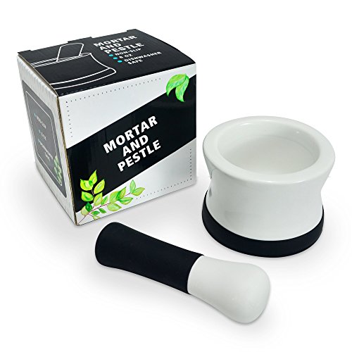 EZ-Grip Mörser und Stößel aus Keramik und Silikon Mit Abnehmbarem Rutschfesten Silikon-Fuß – Spülmaschinenfest von Cooler Kitchen - 3
