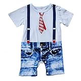 YiZYiF Baby Boys Kids Outfits Romper Suit Bowtie Gentlemen Party Clothes White 12-18 Months