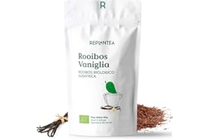 REPLANTEA CUIDAMOS TU NATURALEZA ROOIBOS VANIGLIA BIOLOGICO 90g (45 Tazze) | ROOIBOS TEA con Vaniglia Sapore Dolce e Delicato senza Zucchero REPLANTEA®