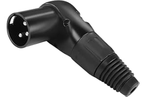 QIANRENON Regulowany kąt 90° XLR audio lutowanie adapter 3-pinowy XLR wtyczka kątowa do lutowania kątowego złącze mikrofonu 5 pozycji, regulacja pod wieloma kątami, do majsterkowania/naprawy/wąskiej