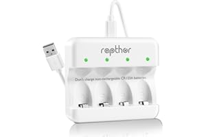 Rapthor Cargador de batería CR123A, cargador rápido para batería Arlo Camera de iones de litio, certificado CE FCC RoHS (solo cargador)