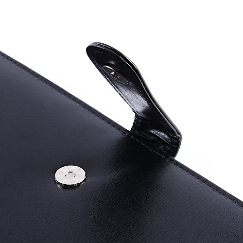 A4 Carpeta para Conferencia de Piel Sintetica  Carpeta Organizadora con Calculador Tarjetero incluidos  Organizador para Folios Bolis  Tablet  Tarjetas  Negro