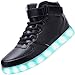Produktbild Padgene Unisex Damen-/Herren Sneaker mit Beleuchtung, hoch geschnitten, über USB aufladbar, LED-Lichter, 7 Farben, Sneaker mit Beleuchtung, Turnschuhe Schuhe Sportkleidung Laufschuhe Schuhe für Paare, schwarz - schwarz - Größe: 38