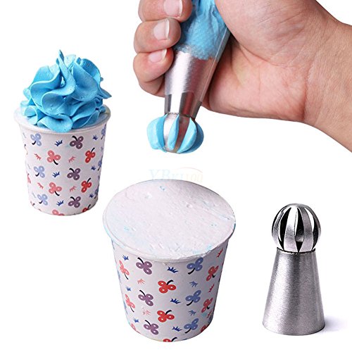 NALATI 3pcs Russische Spritztüllen Edelstahl Garniertüllen Düsen Set Blumen Cupcake Dekoration - 3