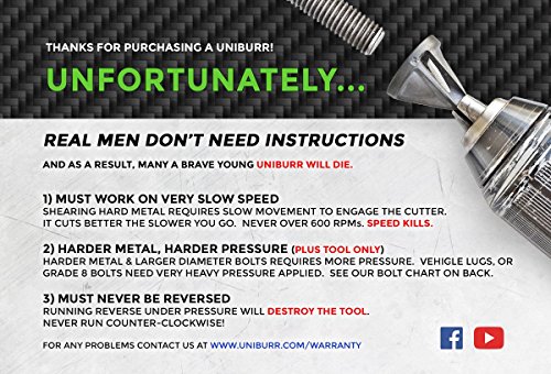 Uniburr Zusatzwerkzeug zum Entgraten, für beschädigte externe Gewindespitzen, Reparaturschraube - 6