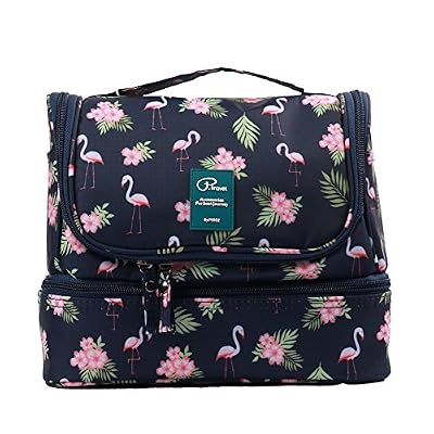 Tuscall Trousse de toilette pliable à Suspendre pour Femmes Tuscall Trousse de voyage étanche grande capacité Sac Organisateur pour les accessoires de bain, Kit de rasage et liquides
