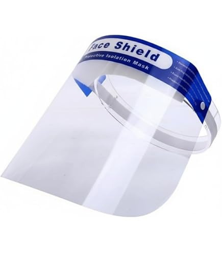 WADORN 6-Pack Face Shield Replacement – Clear PET Visors 15.5 X 7.8 X 0.08 Inches, Aluminum Edging, Fog-Resistant, Fits Most Safety Helmets