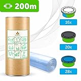 200 M. - ECO Recharge de poubelle à couches Compatible Sangenic TEc & Simplee | Angelcare | Litière Litter Locker II | Recharge équivalente à 16 Sangenic | Tube en carton EasyRefill, + Parfum Fleurs