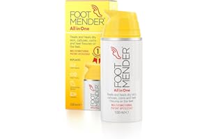 Footmender All in One | Treats and Heals Dry Feet, Hard Skin (calluses), Corns and Cracked Heels (Heel fissures) | Significant Effect After First Treatment | 100ml