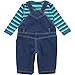 Fixoni Boys Svend Denim Dungarees and Long Sleeved Body, 3 months, 32174
