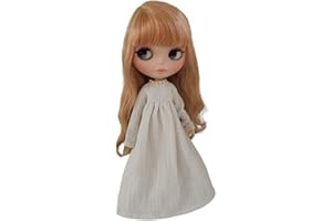 XiDonDon Doll Clothing Extra Long Robe for Blyth,Ob24,Licca,Azone BJD Doll Clothes Toys Accessories Gifts (Off-white)