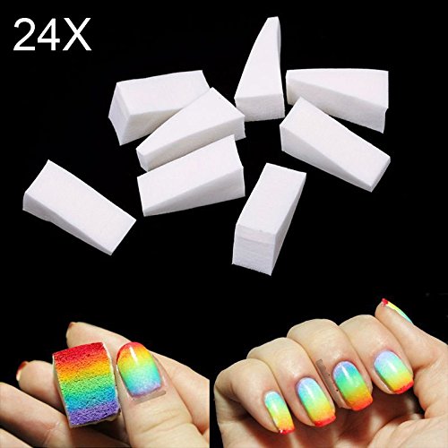 Hrph 24X Gradient Nägel weiche Schwämme für die Farbe verblassen Maniküre DIY Creative Nail Art Werkzeug Zubehör
