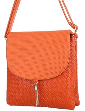 Damen Tasche, Kleine Perforierte Umhängetasche, Kunstleder, TA-C248