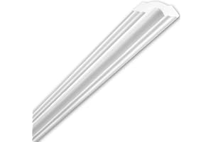 MASTERBRICO Marco de poliestireno para techo y paredes con barras de 2 metros blancas, marcos de poliestireno decorativos para paredes techos, para cuadros de puertas (A002-7 unidades (14 metros)