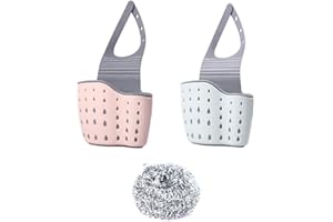 YQ 2 Pcs Organizador de Fregadero Cocina,Estante de Almacenamiento para Fregadero Sponge Sink Holder（Rosa y Azul）