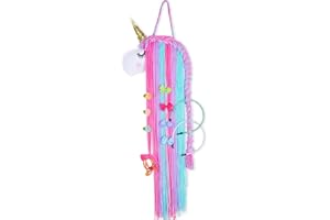 Beinou Einhorn Haarspangen Halter Regenbogen Garn Quasten Haar Bogen Haarnadel Lagerung Stirnband Veranstalter Kleiderbügel Haarschmuck Einhorn Thema Party Dekorationen für Baby Mädchen