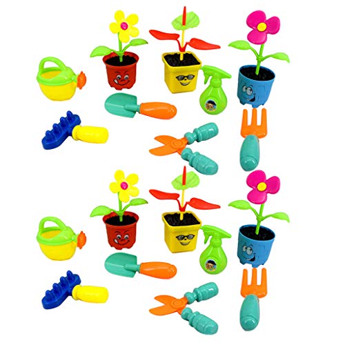 Preisvergleich Produktbild CUTICATE 18er Pack Gartengeräte Garten Spielzeug für Kinder als Gärtner Rollenspiele, inkl. Schere, Rechen, Schaufel, Wasserkanne usw.