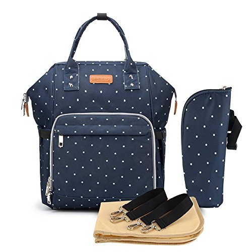 Preisvergleich Produktbild Wickeltasche Große Kapazität Multifunktions Wickeltasche Wasserdichte Reiserucksack Windel Tragetaschen für Baby Care Stilvoll und Haltbar mit 3 isolierte Taschen Wickelauflage Strap (blau)