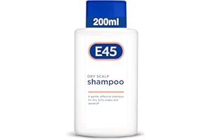 E45 Dry Shampoo Champú Dermatológico 200ml - Champú Dermatitis Seborreica, para alivio de cuero Cabelludo Seco - Con Vitamina B5 para Hidratar el pelo - Pelo Limpio y Brillante - Champú Anticaspa
